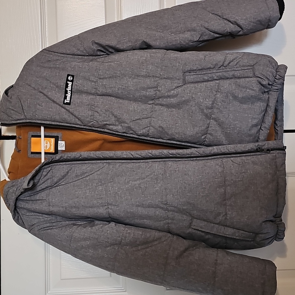 Timberland Charcoal and Tan Hooded Jacket